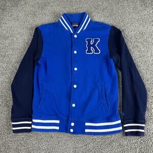 Kappa Jacket Boys Large Blue Varsity Snap Button Front Kids Casual